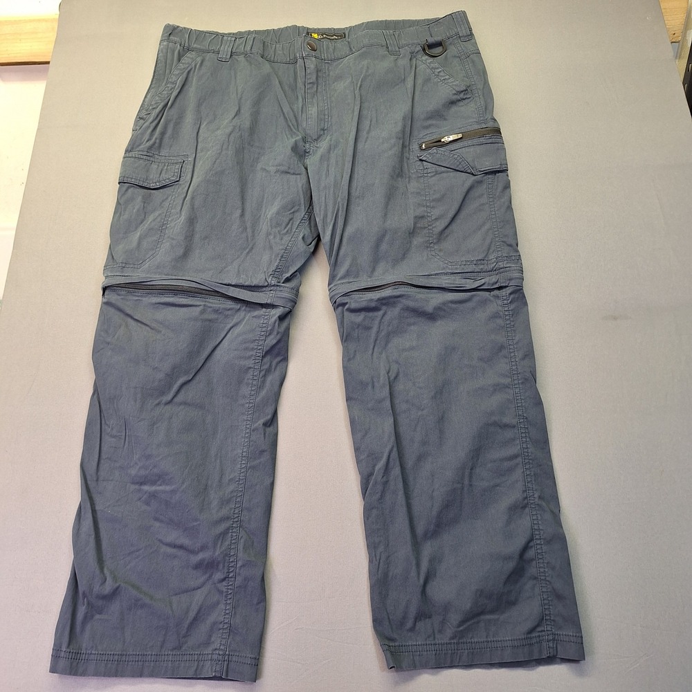 BC Clothing Mens XXL x 30 Convertible Cargo Pants Gray Blue Zip Off Hiking